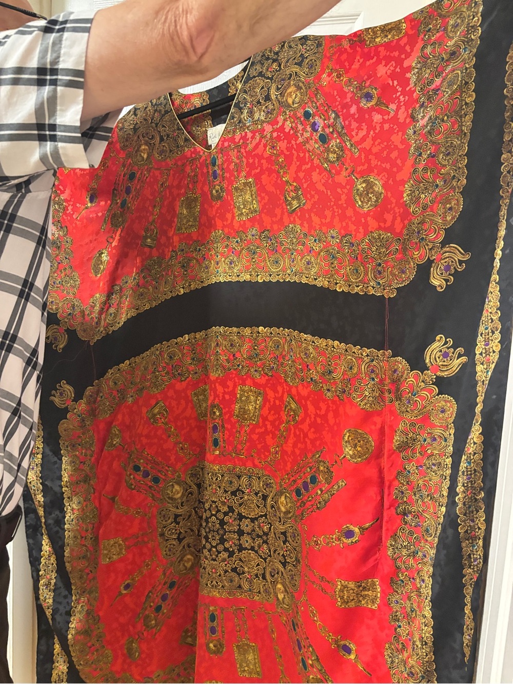 Vintage woman Neumann Marcus multi- coloured caftan O/S